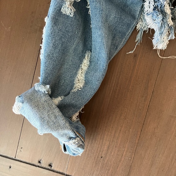 Hot and Delicious Cropped Jean Jacket with Rhinestones - Picture 10 of 11